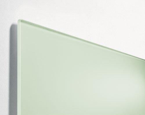 Wall Mounted Magnetic Glass Board 600x400x15mm - Matt Mint