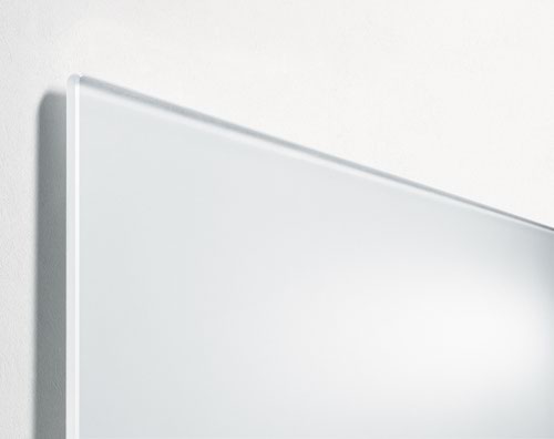 Wall Mounted Magnetic Glass Board 910x460x15mm - Matt Super White