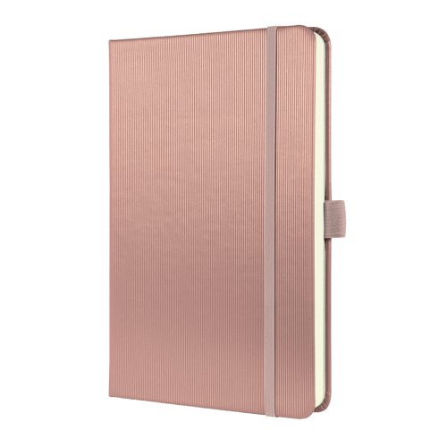 Sigel Conceptum Notebook A5 148x213x20mm Hardcover Softwave Surface 194 80gsm Ruled Pages With Pen Loop & Elastic Fastener Rose Metallic - CO401