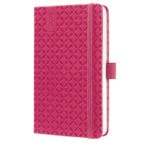 Jolie Diary 2025 Approx A6 Hardcover Thermo PU Week To View Flair 95x150x16mm Fuschia Pink