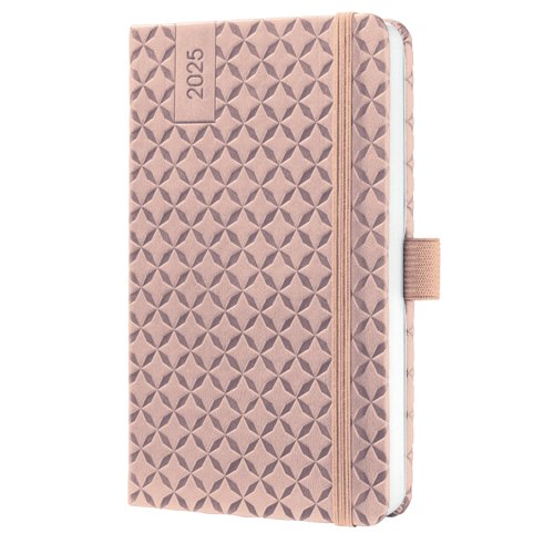 Jolie Diary 2025 Approx A6 Hardcover Thermo PU Week To View Flair 95x150x16mm Pearl Rose