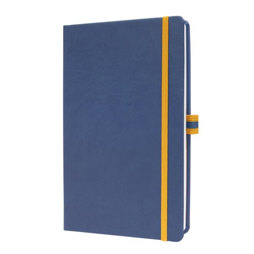 Sigel Linescape Notebook A5 148x213x16mm Hardcover PU 176 80gsm Ruled Pages 80gsm With Pen Loop & Elastic Fastener & 2 Ribbon Markers Blue - LS105