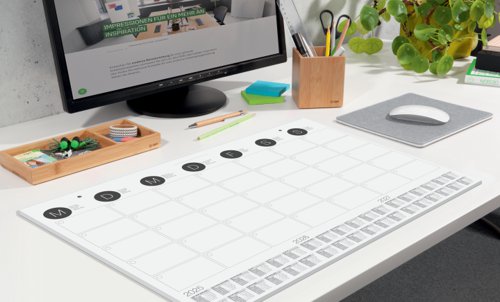 SIGEL's tear-off paper desk pad is decorative, practical, and protects your desk from ink and hot cups, both in your on-site office and home office. Quality made in Germany - the paper desk pad ”Monthly Planner” with calendar for 3 years (DE, EN, FR, NL) in the approx. A2 format (59,5 x 41 cm) provides protection, plenty of space for writing on its 12 sheets, and is extremely durable.