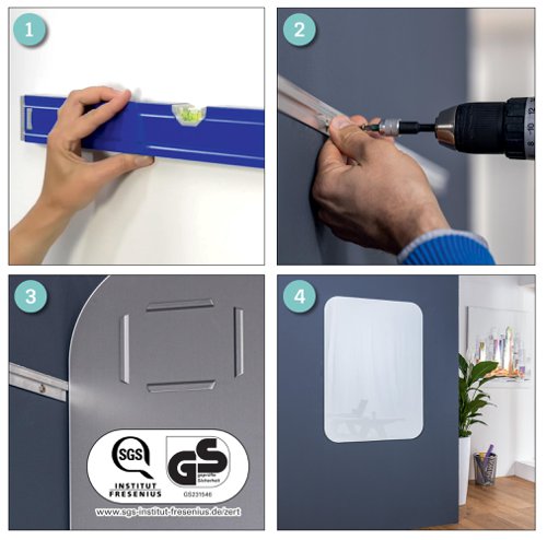 The multifunctional Artverum glass whiteboard with rounded corners provides valuable support during meetings and creative brainstorming sessions – the perfect choice for anyone who appreciates a combination of functionality and aesthetics. The highly polished magnetic glass board with rounded corners from the international award-winning Artverum range, in the 100 x 65 cm format in white is simply mount in portrait or landscape format with the enclosed mounting materials.