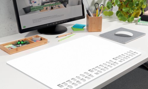 SIGEL's tear-off paper desk pad is decorative, practical, and protects your desk from ink and hot cups, both in your on-site office and home office. Quality made in Germany - the paper desk pad ”Dotted” with calendar for 3 years (DE, EN, FR, NL) in the approx. A2 format (59,5 x 41 cm) provides protection, plenty of space for writing on its 30 sheets, and is extremely durable.