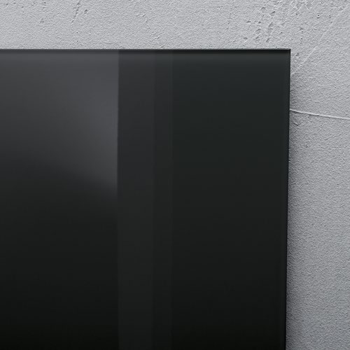 Wall Mounted Magnetic Glass Board 1000x1000x18mm - Black