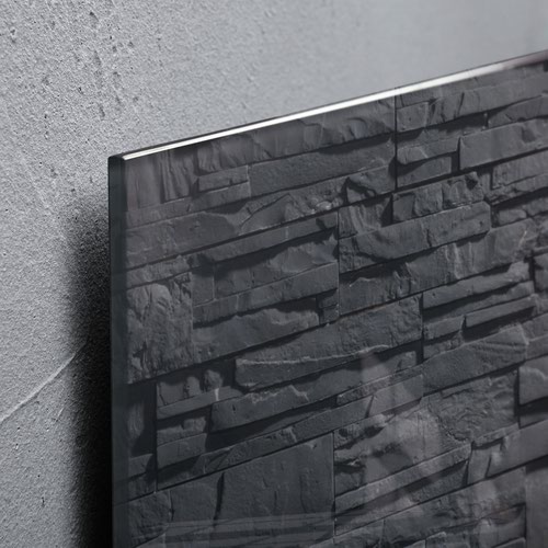 Wall Mounted Magnetic Glass Board 1300x550x18mm - Slate Glass Boards GL249