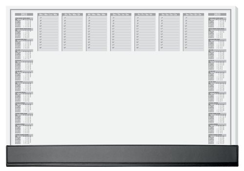 Sigel Paper Desk Pad Office with 2 Year Calendar and Weekly Planner 595x410mm 40 Sheets White with Black Protective Strip HO365