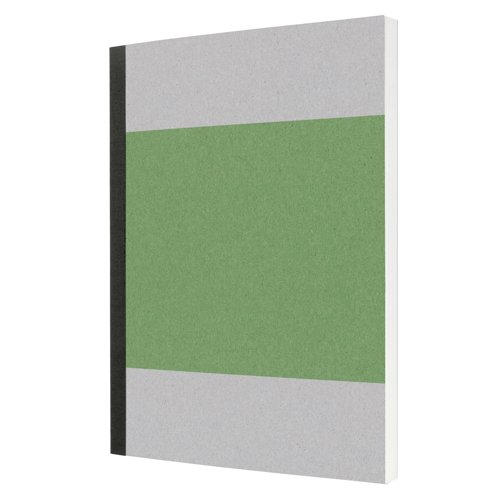 Quicknote Notebook A5 14.80x21x1.20cm blank Impulse Green green/grey softcover 200 p. 80 gsm FSC-certified recycled cardboard recycled paper.