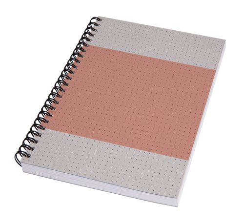 Quicknote Spiral notebook A5 15.60x21x1.80cm dotted Coral Red coral/grey softcover 160 p. 80 gsm FSC-certified recycled cardboard recycled paper.