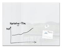 Wall Mounted Magnetic Glass Board 1200x900x18mm - Super White