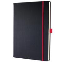 Sigel CONCEPTUM A4 Casebound Hard Cover Notebook Ruled 194 Pages Black-Red CO661
