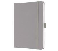 Sigel Jolie Notebook A5 Hardcover A5 152x203x19mm Fabric Cover 192 100gsm Ruled Pages With Pen Loop & Elastic Fastener Pearl Grey - JN403