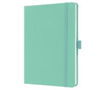 Sigel Jolie Notebook A5 Hardcover A5 152x203x19mm Fabric Cover 192 100gsm Ruled Pages With Pen Loop & Elastic Fastener Mighty Mint - JN409