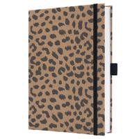 Sigel Jolie Notebook A5 Hardcover A5 152x203x19mm Kraft Paper Cover 192 100gsm Ruled Pages With Pen Loop & Elastic Fastener Pure Cheetah - JN851