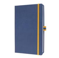 Sigel Linescape Notebook A5 148x213x16mm Hardcover PU 176 80gsm Ruled Pages 80gsm With Pen Loop & Elastic Fastener & 2 Ribbon Markers Blue - LS105