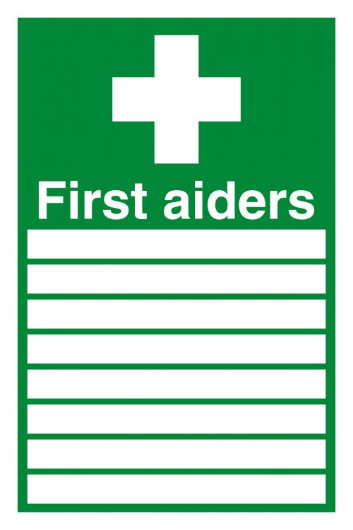 Safety Sign 300x200mm First Aiders Self-Adhesive FA01926S