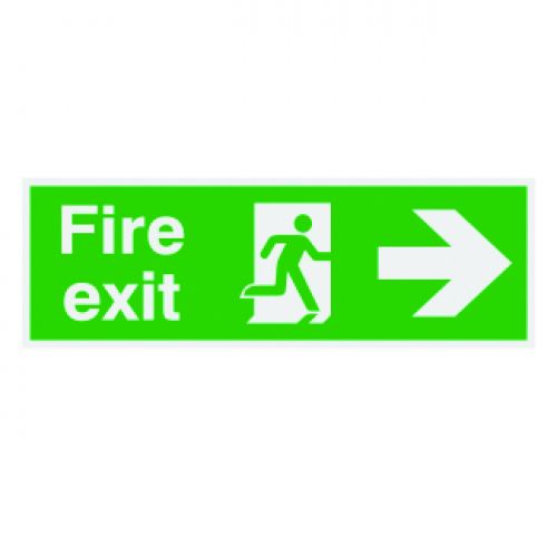 Niteglo Fire Exit Sign Man and Arrow Right Polypropylene 450x150mm Ref FX04411M