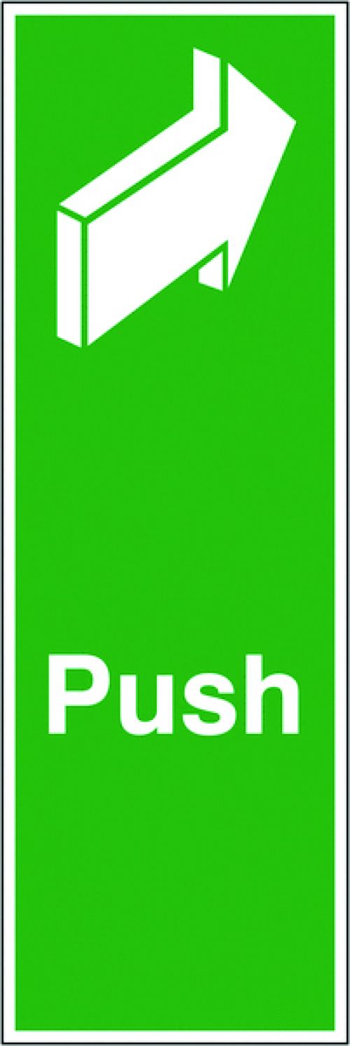 Safety Sign Push 150x50mm Self-Adhesive (Universal symbol and colour scheme) FX05512S