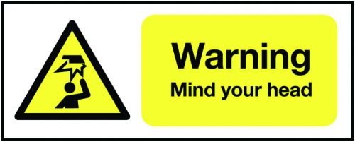 Warning Mind Your Head Sign 150x200mm Rigid PVC
