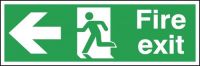 Safety Sign Fire Exit Running Man Arrow Left 150x450mm PVC FX04311R