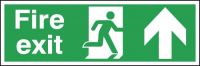 Safety Sign Fire Exit Running Man Arrow Up 150x450mm PVC FX04711R