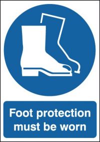 Safety Sign Foot Protection Must be Worn A4 PVC MA01450R