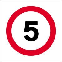 Safety Sign 5mph Works Traffic 450x450mm PVC R11/T
