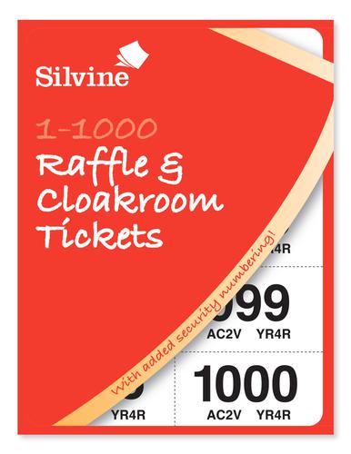 Cloakroom / Raffle Tickets Numbered 1-1000 Assorted Colours 1000 [Pack  6]
