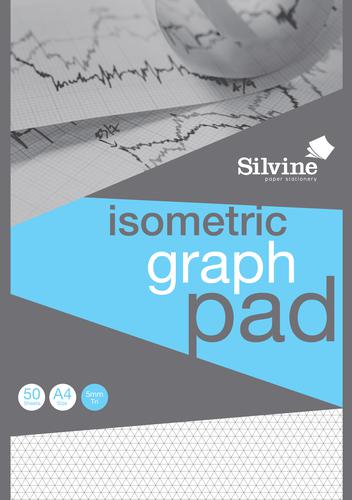 SIlvine Graph Pad 90gsm Isometric A4 A4GPISO [Pack 10]