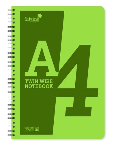 Silvine Notebook Polypropylene Wirebound 56gsm Ruled 160pp A4 Assorted Ref POLYA4AC[Pack 5] Sinclairs
