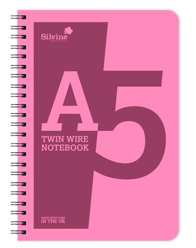 Silvine Notebook Polypropylene Wirebound 56gsm Ruled 160pp A5 Assorted Ref POLYA5AC[Pack 10]