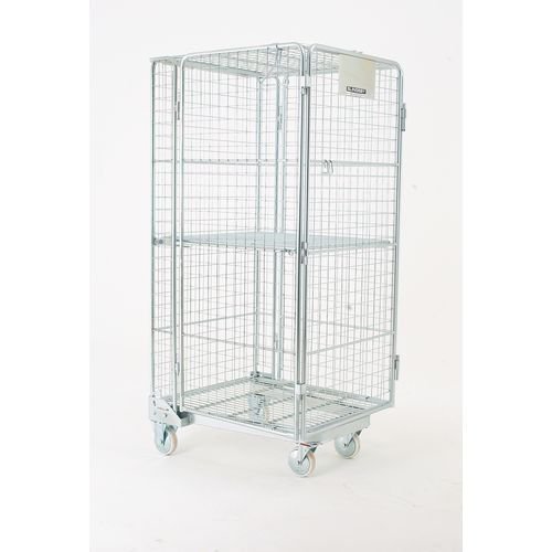 Lockable nestable 'A' frame roll containers