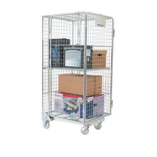 Lockable nestable 'A' frame roll containers