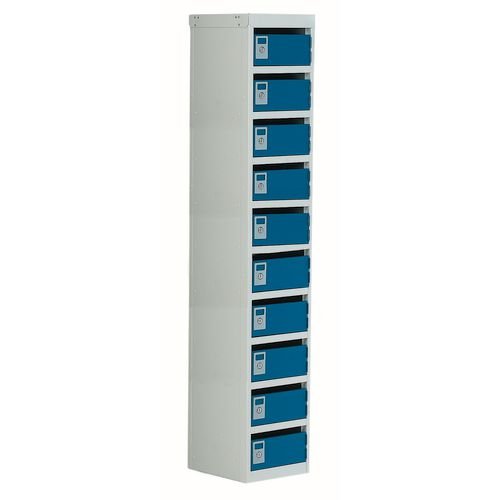 Locker - Post Box Blue Doors 100 Series Floor Mount 10 Box