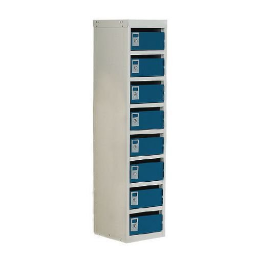 Post box lockers - Personal post, blue with 8 compartments