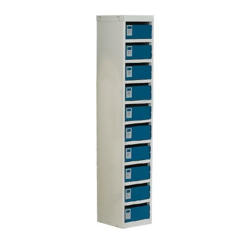 Locker - Post Box Blue Doors 140 Series Floor Mount 10 Box - Box Height: 140mm