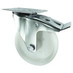 Castor, 100 mm Dia. Nylon Tyre plate Fixing - Swivel Braked