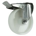 Castor, 100 mm Dia. Nylon Tyre hole Fixing - Swivel Braked