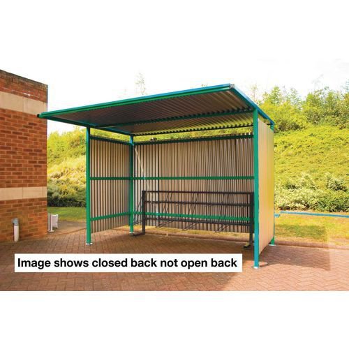 Traditional modular cycle shelters - main bay - 2300mm wide - open back - galvanised