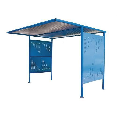 Traditional modular cycle shelters - main bay - 2300mm wide - open back - painted