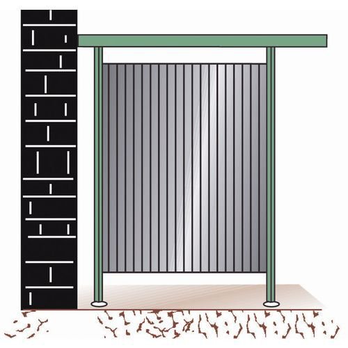 Traditional cycle shelters - extension bay - 2300mm wide open back - painted