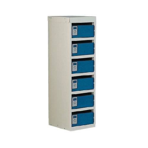 Locker - Post Box Blue Doors 240 Series Floor Mount 6 Box