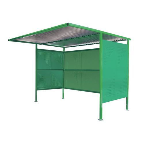 Traditional modular cycle shelters - main bay - 3000mm wide closed back - painted