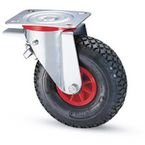 Castor, Swivel Pneumatic Tyre 200 mm Dia with Brake
