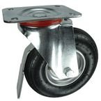 Castor, Swivel Pneumatic Tyre 200 mm Dia with Brake
