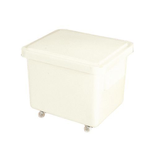 Slingsby 90 Litre nesting plastic container trucks with lids, white
