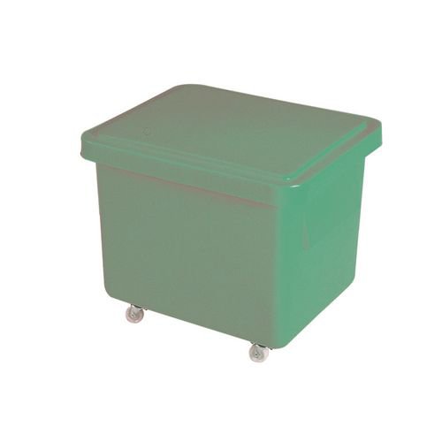 Slingsby 90 Litre nesting plastic container trucks with lids, green