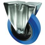 Castor, Rubber Tyred 200 mm Dia plate Fixing - Fixed