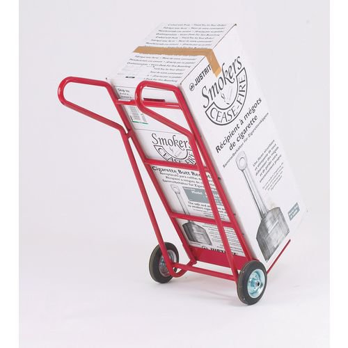 Flat toe plate sack trucks - With straight crossbars, on solid rubber tyred wheels